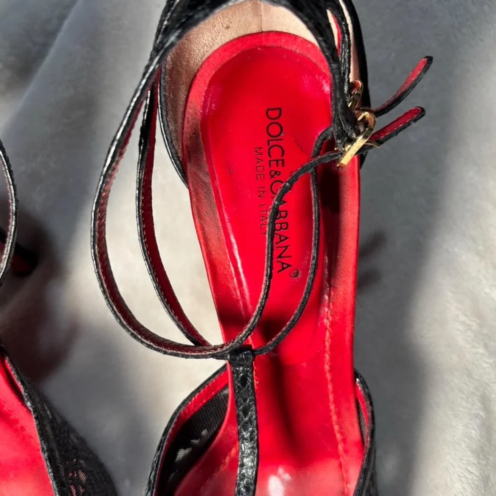 Dolce & Gabbana vintage lace open toe heels - Picture 4 of 8